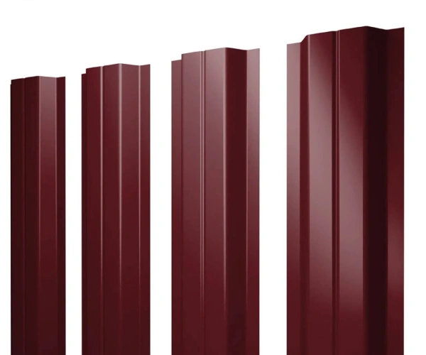 Евроштакетник П-образный 0,35x110 мм вишневый RAL 3005 1м